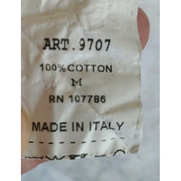 Organic Rags Blouse Size M White Pleaded  3/4 Sleeve Cotton Italy - Picture 7 of 8